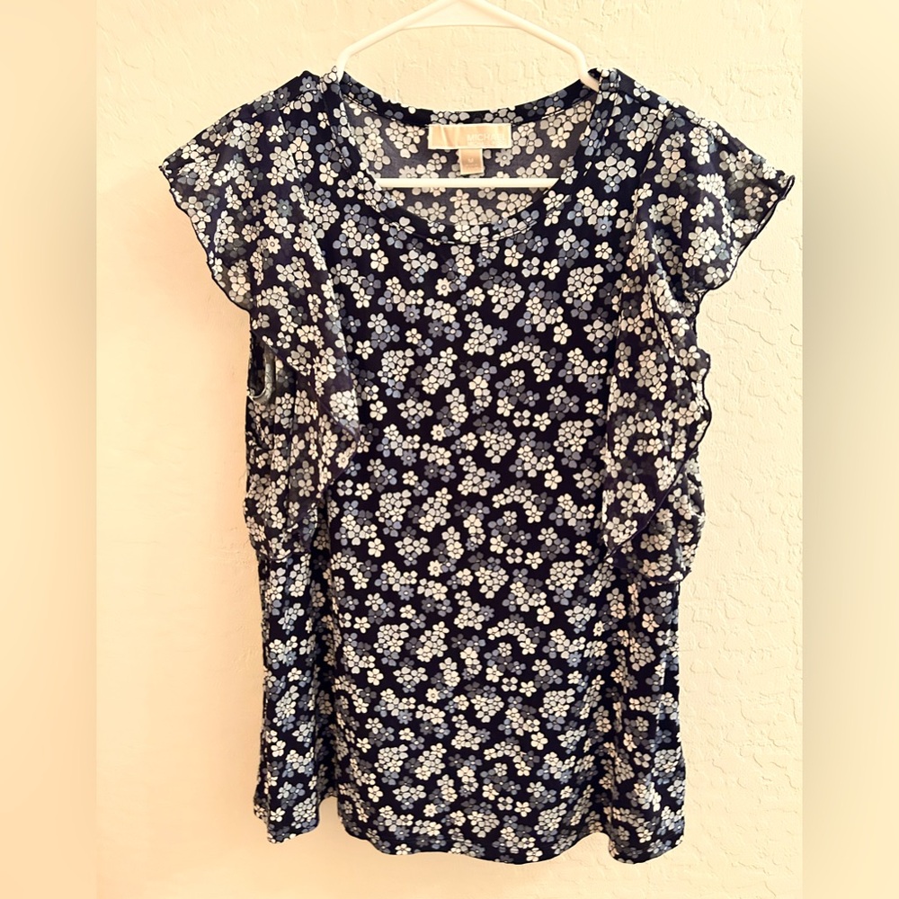 Michael Kors Blue Floral Blouse